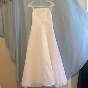 Girls’ white beaded gown
